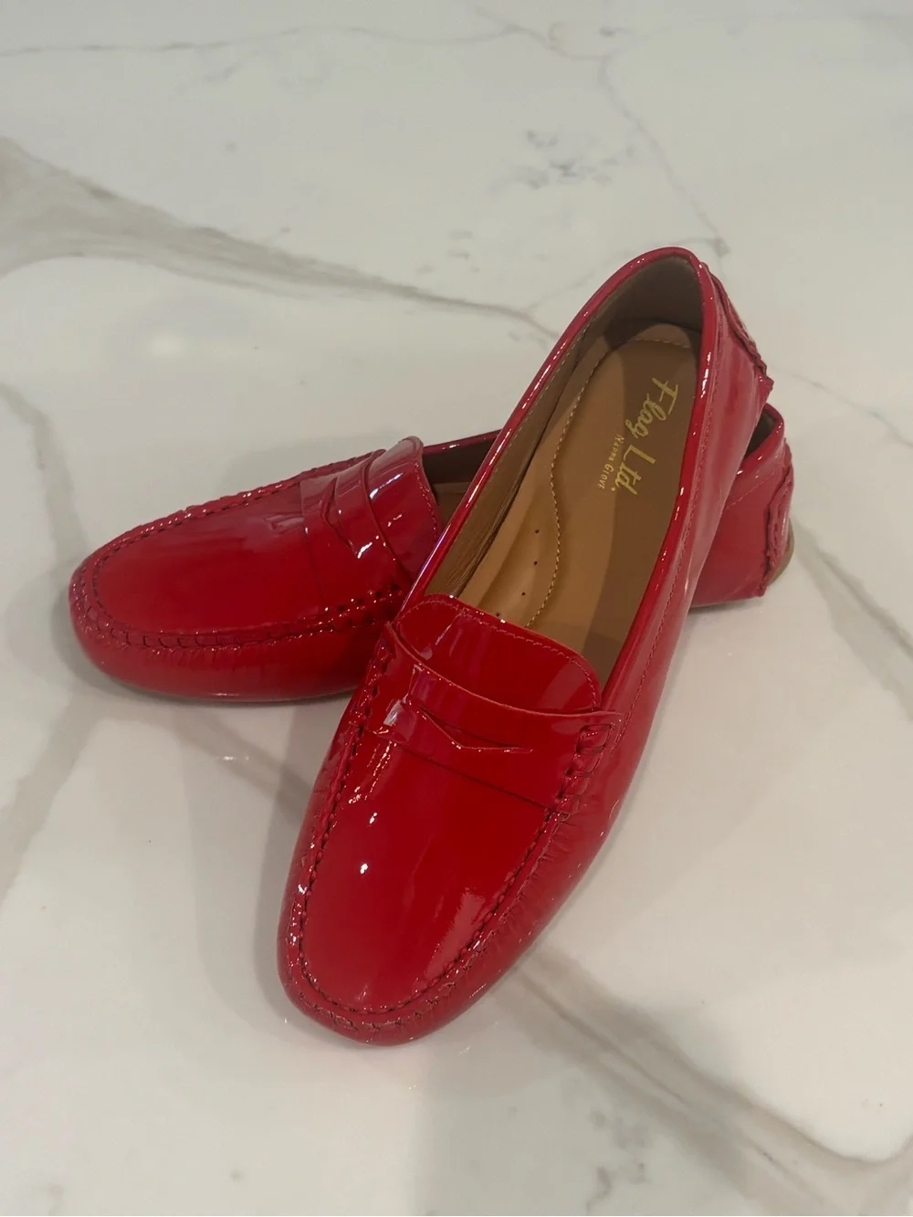NEVER WORN- Women’s Flag Ltd Red Patent Moc loafers